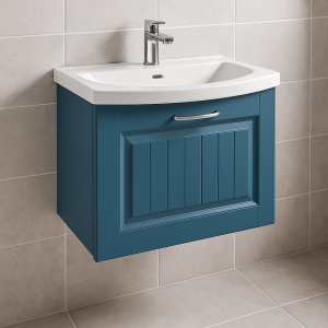 Bathroom 1 Drawer Wall Hung Curve Basin Unit - Chawton