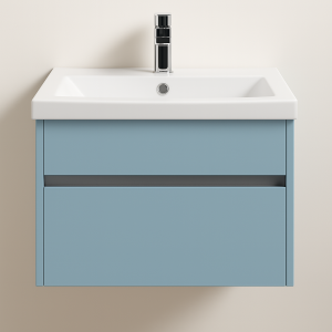 Bathroom 1 Drawer Wall Hung Mid Edge Basin Unit - True Rail