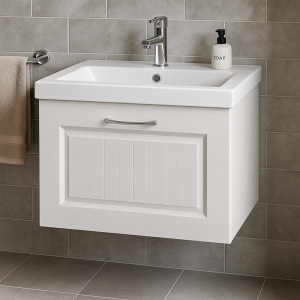 Bathroom 1 Drawer Wall Hung Rear Tap Basin Unit - Chawton