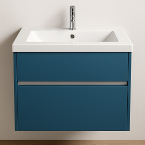 Bathroom 1 Drawer Wall Hung Rear Tap Basin Unit - True Rail