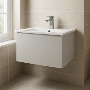 Bathroom 1 Drawer Wall Hung Minimalist Basin Unit - Selborne