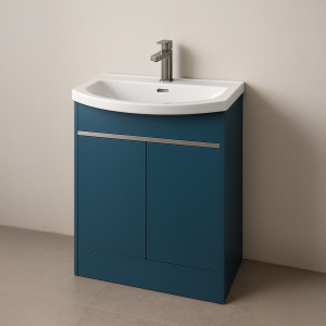 Freestanding Bathroom 2 Door Curved Basin Unit - True Rail