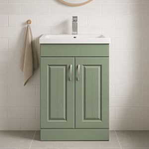 Freestanding  Bathroom 2 Door Mid Edge Basin Unit - Chawton