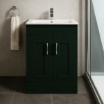 Freestanding  Bathroom 2 Door Minimalist Basin Unit - Express Cambridge Solid Wood