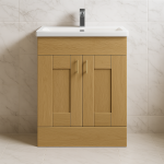 Freestanding  Bathroom 2 Door Rear Tap Basin Unit - New Milton Solid Wood