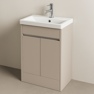 Freestanding Bathroom 2 Door Rear Tap Basin Unit - True Rail