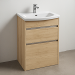 Freestanding  Bathroom 2 Drawer Curve Basin Unit - True Rail