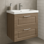 Bathroom  2 Drawer Wall Hung Mid Edge Basin Unit - Chawton