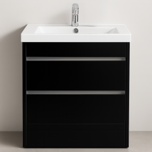 Freestanding  Bathroom 2 Drawer Mid Edge Basin Unit - True Rail
