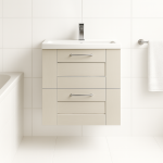 Bathroom  2 Drawer Wall Hung Rear Tap Basin Unit - New Milton Solid Wood