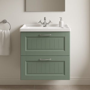 Bathroom 2 Drawer Wall Hung Traditional Basin Unit - Chawton