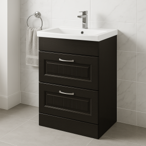 Freestanding Bathroom 2 Drawer Mid Edge Basin Unit - Chawton
