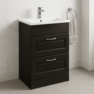 Freestanding Bathroom 2 Drawer Minimalist Basin Unit - Chawton