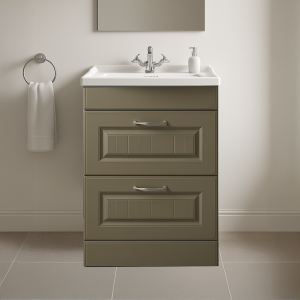 Freestanding Bathroom 2 Drawer Traditional Basin Unit - Chawton