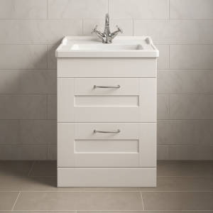 Freestanding  Bathroom 2 Drawer Traditional Basin Unit - Express Cambridge Solid Wood