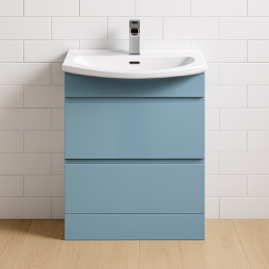 Freestanding Bathroom 2 Drawer Curve Basin Unit - Selborne