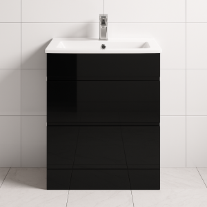 Freestanding Bathroom 2 Drawer Minimalist Basin Unit - Selborne
