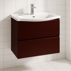 Bathroom 2 Drawer Wall Hung Curve Basin Unit - Selborne