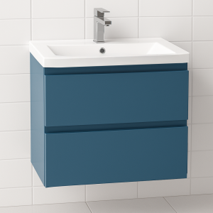 Bathroom 2 Drawer Wall Hung Mid Edge Basin Unit - Selborne