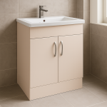 Freestanding  Bathroom 2 Door Mid Edge Basin Unit - Lymington Acrylic