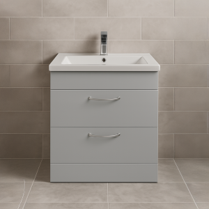 Freestanding Bathroom 2 Drawer Rear Tap Basin Unit - Lymington Acrylic