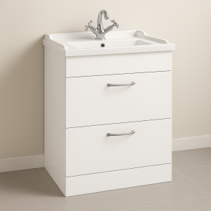 Freestanding Bathroom 2 Drawer Traditional Basin Unit - Lymington Acrylic