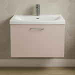 Bathroom  1 Drawer Wall Hung Curve Basin Unit - Meon