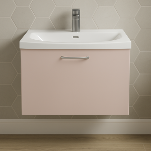 Bathroom 1 Drawer Wall Hung Curve Basin Unit - Meon