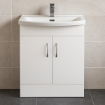 Freestanding  Bathroom 2 Door Curved Basin Unit - Meon