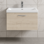 Bathroom  1 Drawer Wall Hung Mid Edge Basin Unit - Meon