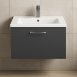 Bathroom  1 Drawer Wall Hung Minimalist Basin Unit - Meon
