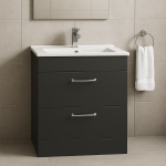 Freestanding  Bathroom 2 Drawer Minimalist Basin Unit - Meon