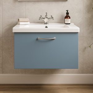 Bathroom 1 Drawer Wall Hung Rear Tap Basin Unit - Meon