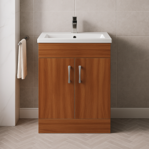 Freestanding Bathroom 2 Door Rear Tap Basin Unit - Meon