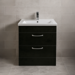 Freestanding  Bathroom 2 Drawer Rear Tap Basin Unit - Meon