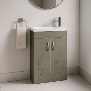 Freestanding Bathroom 2 Door Side Tap Basin Unit - Meon