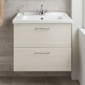 Bathroom 2 Drawer Wall Hung Traditional Basin Unit - Meon
