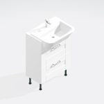 Bathroom  2 Drawer Semi Recessed Basin Unit - New Milton Solid Wood