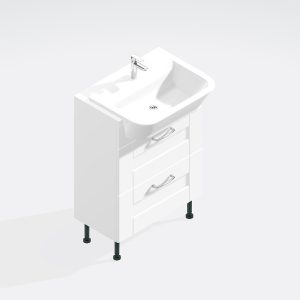 Bathroom 2 Drawer Semi Recessed Basin Unit - Bramshaw