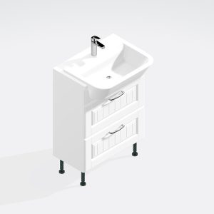 Bathroom 2 Drawer Semi Recessed Basin Unit - Chawton