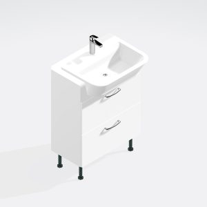 Bathroom 2 Drawer Semi Recessed Basin Unit - Lymington Acrylic