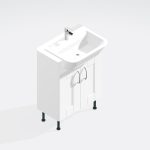 Bathroom  Double Door Semi Recessed Basin Unit - Express Cambridge Solid Wood
