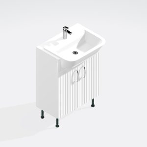 Bathroom Double Door Semi Recessed Basin Unit - Brockenhurst