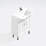 Bathroom  Double Door Semi Recessed Basin Unit - Chawton