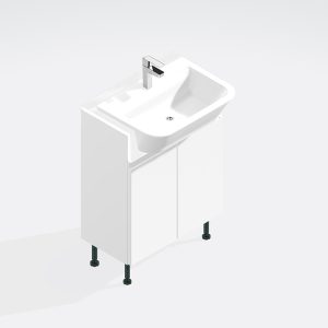Bathroom Double Door Semi Recessed Basin Unit - Express Lucente