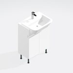Bathroom  Double Door Semi Recessed Basin Unit - True Rail