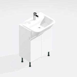 Bathroom Double Door Semi Recessed Basin Unit - True Rail