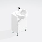 Bathroom  Single Door Semi Recessed Basin Unit - Express Cambridge Solid Wood