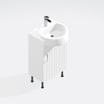 Bathroom Single Door Semi Recessed Basin  Unit - Brockenhurst