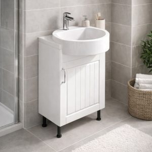 Bathroom  Single Door Semi Recessed Basin Unit - Chawton